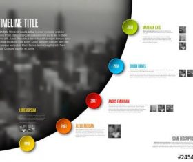 Timeline buttons on photo src infographic vector