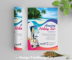 Tourist attraction flyer vector
