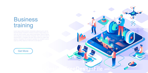 Training business flat concept vector