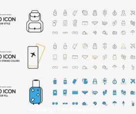 Travel and vacation icons vector
