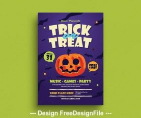 Trick or treat flyer vector