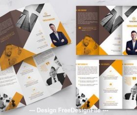 Trifold brochure orange vector