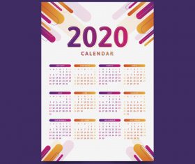 Two-tone 2020 calendar template vector