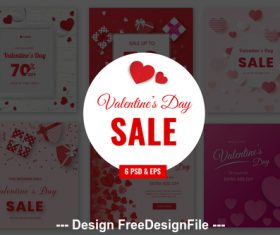 Valentines Sale PSD Template Set