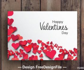 Valentines card with hearts vector