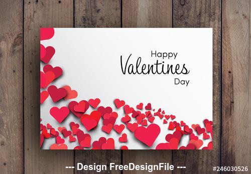 Valentines card with hearts vector