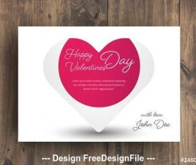 Valentines day card layout vector