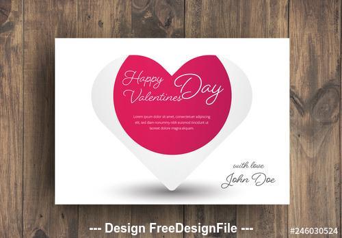 Valentines day card layout vector