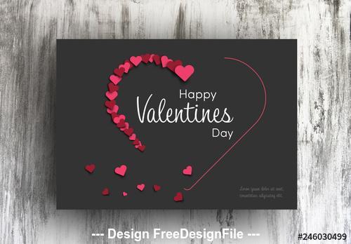 Valentines day card layout with dark background vector