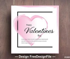 Valentines day card layout with pink accents vector