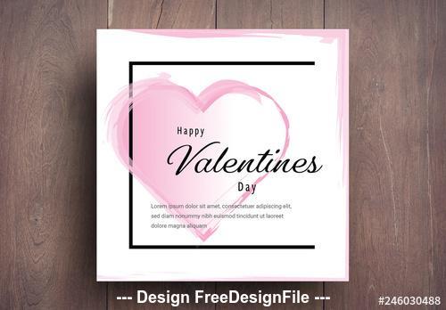 Valentines day card layout with pink accents vector