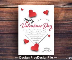 Valentines day card with heart silhouette vector