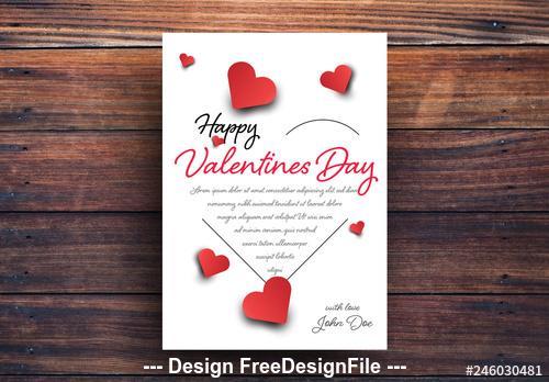 Valentines day card with heart silhouette vector