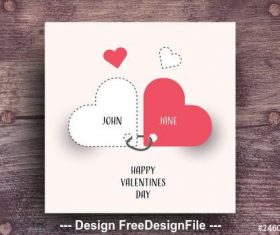 Valentines day card with red accents vector