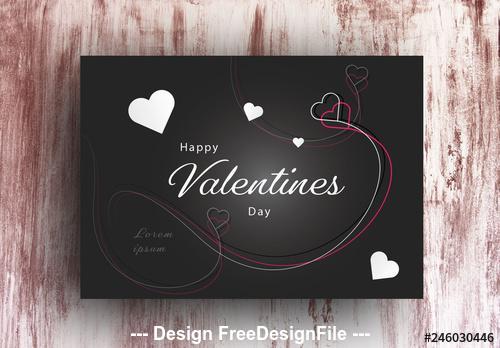 Valentines day card with white accents vector