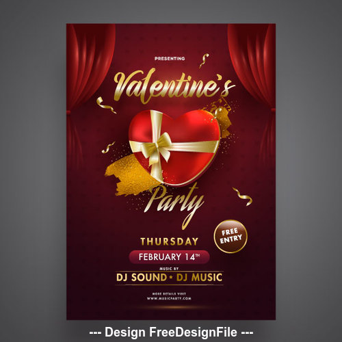 Valentines day gift card vector