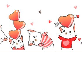 Valentines day happy cat vector