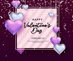 Valentines day heart pendant greeting card vector