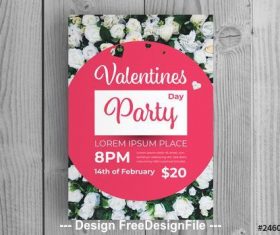 Valentines day party Invitation layout vector