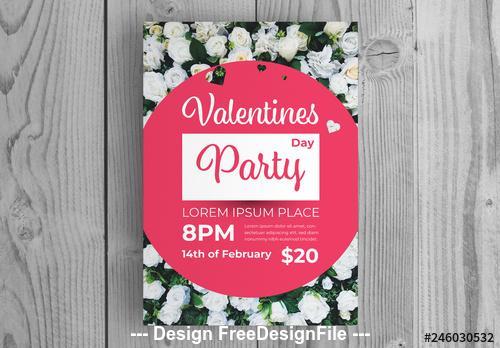 Valentines day party Invitation layout vector