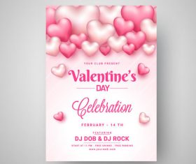 Valentines day pink card vector