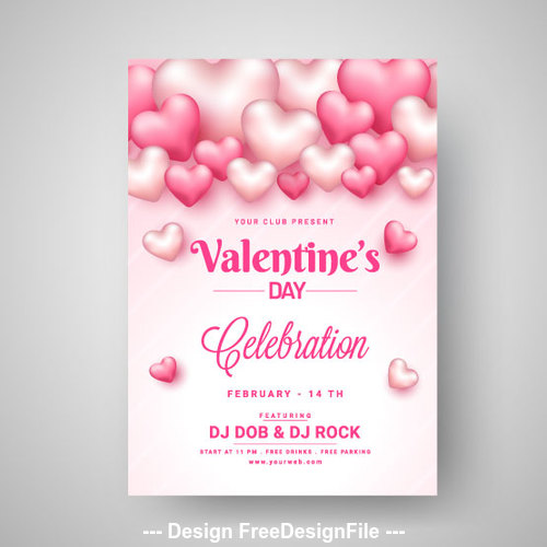 Valentines day pink card vector