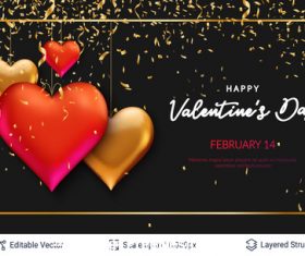 Valentines day pretty greeting card vector