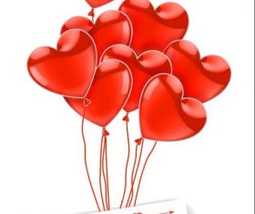 Valentines day realistic glossy balloons vector