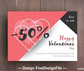Valentines day sale card layout vector