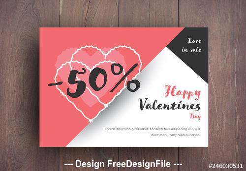 Valentines day sale card layout vector