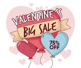 Valentines day sale poster vector