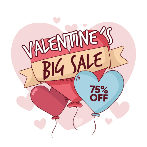 Valentines day sale poster vector