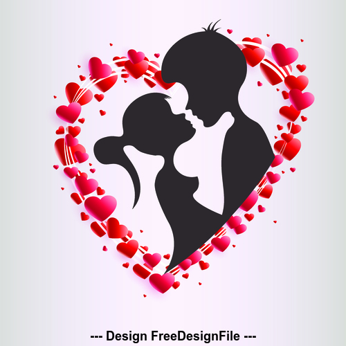 Valentines day silhouette vector