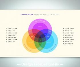 Venn diagram infographic vector