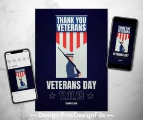 Veterans day event flyer vector