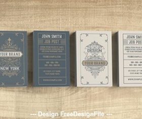 Vintage business card with ornaments vector