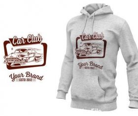 Vintage car logo card vector