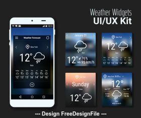 Weather widgets kit vector