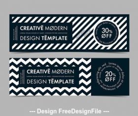 Web banne with black and white patterns vector