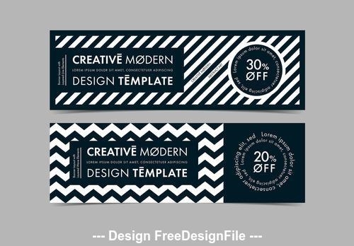 Web banne with black and white patterns vector