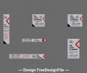 Web banner set with geometric elements vector