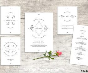 Wedding card geometric floral pattern elements vector