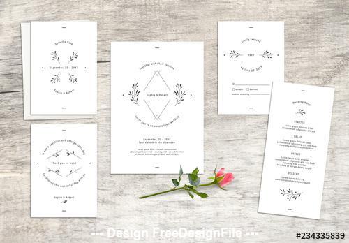Wedding card geometric floral pattern elements vector