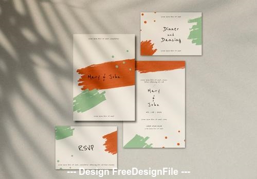 Wedding invitation and rsvp card vector