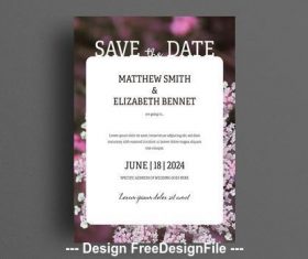 Wedding invitation floral background vector
