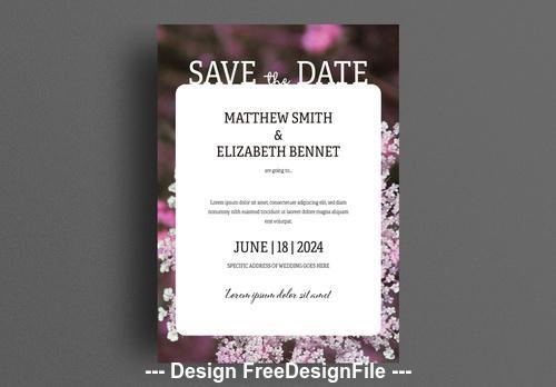 Wedding invitation floral background vector