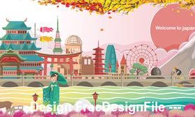 Welcome to japan illustration vector
