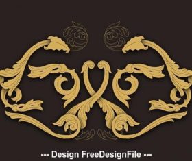 Western carving elements icon vector