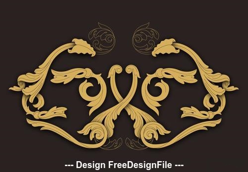 Western carving elements icon vector