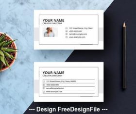 White horizontal business card vector